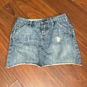 Y2K X2‎ Distressed Blue Denim Skirt Size Women's 0